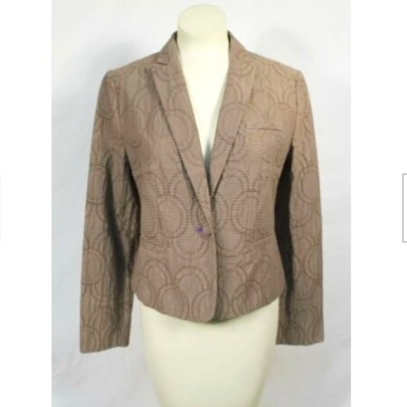 Simply Vera Light Brown Textured Blazer One Button - Picture 1 of 4